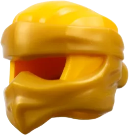 Minifigure, Headgear Ninjago Wrap Type 6 with Molded Pearl Gold Wraps and Knot Pattern