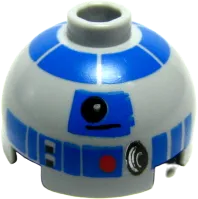 Brick, Round 2 x 2 Dome Top with Blue Pattern &#40;R2-D2&#41;