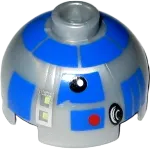 Brick, Round 2 x 2 Dome Top with Blue Pattern (R2-D2 Clone Wars)