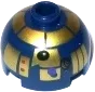 Brick, Round 2 x 2 Dome Top with Gold Pattern &#40;R8-B7&#41;