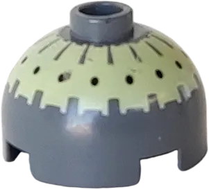 Brick, Round 2 x 2 Dome Top with Black Spots on Bright Light Yellow Pattern &#40;Buzz Droid&#41;