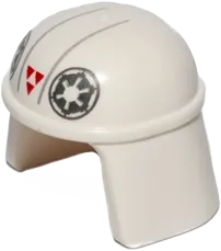 Minifigure, Headgear Helmet SW Imperial Pilot with Imperial Logo and Three Red Triangles Pattern &#40;AT-DP Pilot&#41;