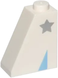 Slope 65 2 x 1 x 2 with Silver Star and Bright Light Blue Triangle Pattern on Both Sides &#40;Disco Kitty Shoe&#41;