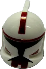 Minifigure, Headgear Helmet SW Clone Trooper with Holes, Dark Red Markings Pattern