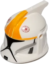 Minifigure, Headgear Helmet SW Clone Trooper with Holes, Bright Light Orange Markings, and Black Visor Pattern &#40;Clone Pilot&#41;
