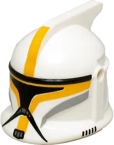 Minifigure, Headgear Helmet SW Clone Trooper with Holes, Bright Light Orange Markings and Black Visor Pattern &#40;Clone Trooper Commander&#41;