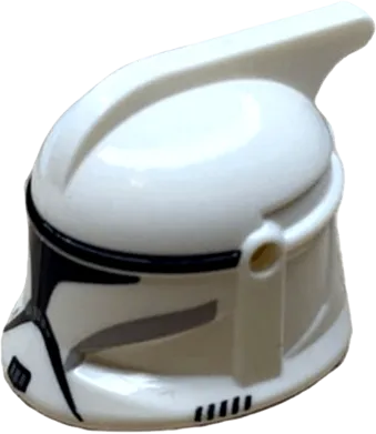Minifigure, Headgear Helmet SW Clone Trooper with Holes, Light Bluish Gray and Black Markings and Black Visor Pattern