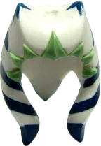 Minifigure, Headgear Headdress SW Togruta Montrals, Blue and Sand Green Ahsoka Pattern