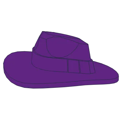 Minifigure, Headgear Hat, Wide Brim Outback Style &#40;Fedora&#41;