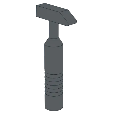 Minifigure, Utensil Tool Cross Pein Hammer - 6-Rib Handle