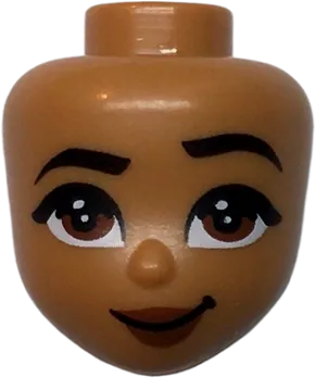 Mini Doll, Head Friends with Black Eyebrows, Reddish Brown Eyes and Lips, Closed Mouth Smile Pattern &#40;Moana&#41;