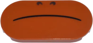 Tile, Round 2 x 4 Oval with Black Curved Line Frown and Dark Brown Nostrils Pattern &#40;Super Mario Sumo Bro Lower Face&#41;