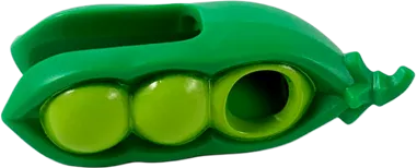 Minifigure, Headgear Head Cover, Costume Pea Pod with Lime Peas Pattern