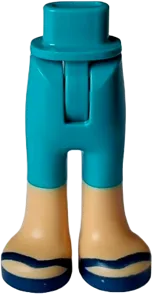 Mini Doll Hips and Trousers with Back Pockets with Medium Tan Legs and Dark Blue Sandals Pattern - Thin Hinge