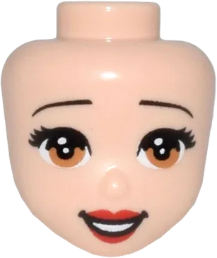 Mini Doll, Head Friends with Black Thin Straight Eyebrows, Medium Nougat Eyes, Full Red Lips and Open Mouth Pattern &#40;Snow White&#41;