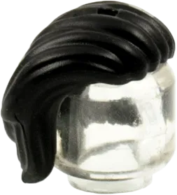 Mini Doll, Hair Mid-Length, All Swept to Right Side, Hole On Top - Flexible Rubber