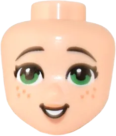 Mini Doll, Head Friends with Green Eyes, Freckles, Medium Nougat Lips and Open Mouth Pattern