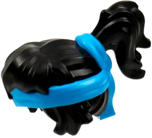 Minifigure, Hair Female with Ponytail, Dark Azure Headband Pattern