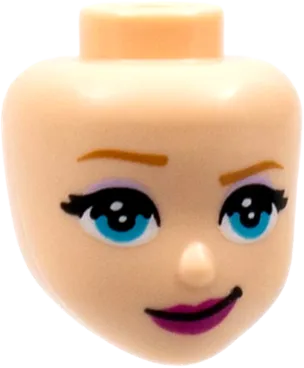 Mini Doll, Head Friends with Medium Nougat Eyebrows, Medium Azure Eyes and Magenta Lips with Smirk Pattern