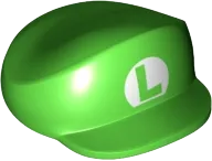 Large Figure Headgear, Luigi Cap with Capital Letter L in White Oval Pattern &#40;Regular Luigi&#41;