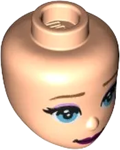Mini Doll, Head Friends with Medium Azure Eyes, Lavender Eye Shadow, Dark Pink Lips Pattern
