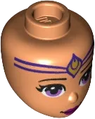 Mini Doll, Head Friends with Black Eyebrows, Medium Lavender Eyes, Dark Red Lips and Dark Purple Forehead Pattern