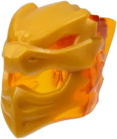 Minifigure, Headgear Helmet with Flames on Back with Molded Pearl Gold Dragon Face Pattern