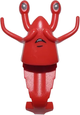 Minifigure, Head, Modified Shrimp with Black Eyes, White Pupils, and Mouth with Teeth Pattern