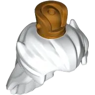 Minifigure, Hair Long Swept Back with Gold Crown Pattern