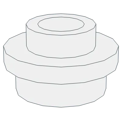 Plate, Round 1 x 1 with Open Stud