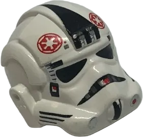 Minifigure, Headgear Helmet SW Stormtrooper Type 2, AT-AT Driver Red Imperial Logo Pattern