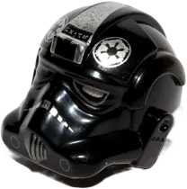 Minifigure, Headgear Helmet SW Stormtrooper Type 2, TIE Bomber Pilot with Silver Imperial Logo Pattern