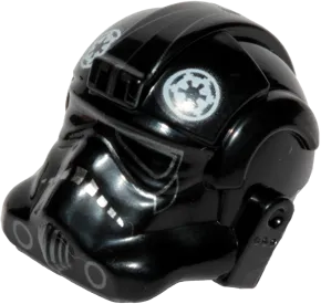 Minifigure, Headgear Helmet SW Stormtrooper Type 2, TIE Bomber Pilot with White Imperial Logo Pattern