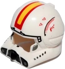 Minifigure, Headgear Helmet SW Clone Pilot with Open Visor and Yellow and Red Markings Pattern