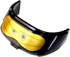 Misc59 Glass for Aircraft Fuselage Curved Forward 6 x 10 Top with Blue Eyes and Gold Goggles Pattern