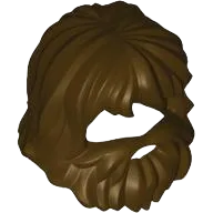 Minifigure, Hair Shaggy with Beard and Mouth Hole