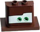 Misc32 Windscreen 2 x 3 x 2 with 2 x 4 Base with Green Eyes Looking Left on White Background Pattern