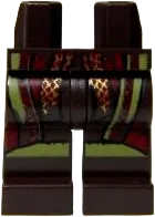Hips and Legs with Olive Green, Dark Red, and Gold Trim Pattern