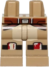Hips and Legs with Reddish Brown Belt and Black Knee Belts with Silver and Red Knee Pads Pattern &#40;SW Sabine Wren&#41;