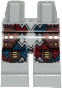 Hips and Legs with Blue and Red Zigzag and Reddish Brown Pouches Pattern