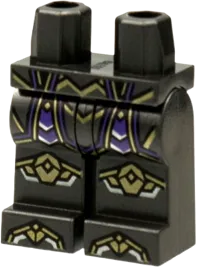 Hips and Legs with Armor, Gold and Silver Panel Lines, Dark Purple Trim Pattern