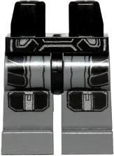 Hips and Dark Bluish Gray Legs with SW Darth Malgus Armor Pattern