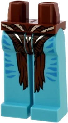 Hips and Medium Azure Long Legs Completely Hollow with Reddish Brown and Silver Loincloth and Dark Azure Stripes Pattern