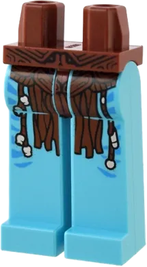 Hips and Medium Azure Long Legs Completely Hollow with Reddish Brown Loincloth with Silver Beads and Dark Azure Stripes Pattern