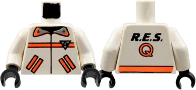Torso Res-Q Orange Stripes, Pockets, Back Logo Pattern / White Arms / Black Hands