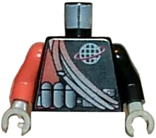 Torso Alpha Team Logo, Orange Stripe, Shoulder Ropes Pattern / Black Arm Left / Orange Arm Right / Light Gray Hands