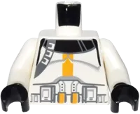 Torso SW Armor Clone Trooper with Bright Light Orange Stripe Pattern / White Arms / Black Hands