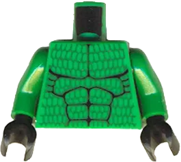 Torso Batman Muscles Outline with Scales Pattern / Green Arms / Black Hands