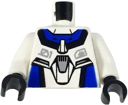 Torso Exo-Force Blue Panels with Black Edges with Dark Gray Badge Pattern / White Arms / Black Hands
