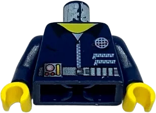 Torso Alpha Team Logo, Shirt with Zipper, Utility Belt and Gauge Pattern / Dark Blue Arms / Yellow Hands